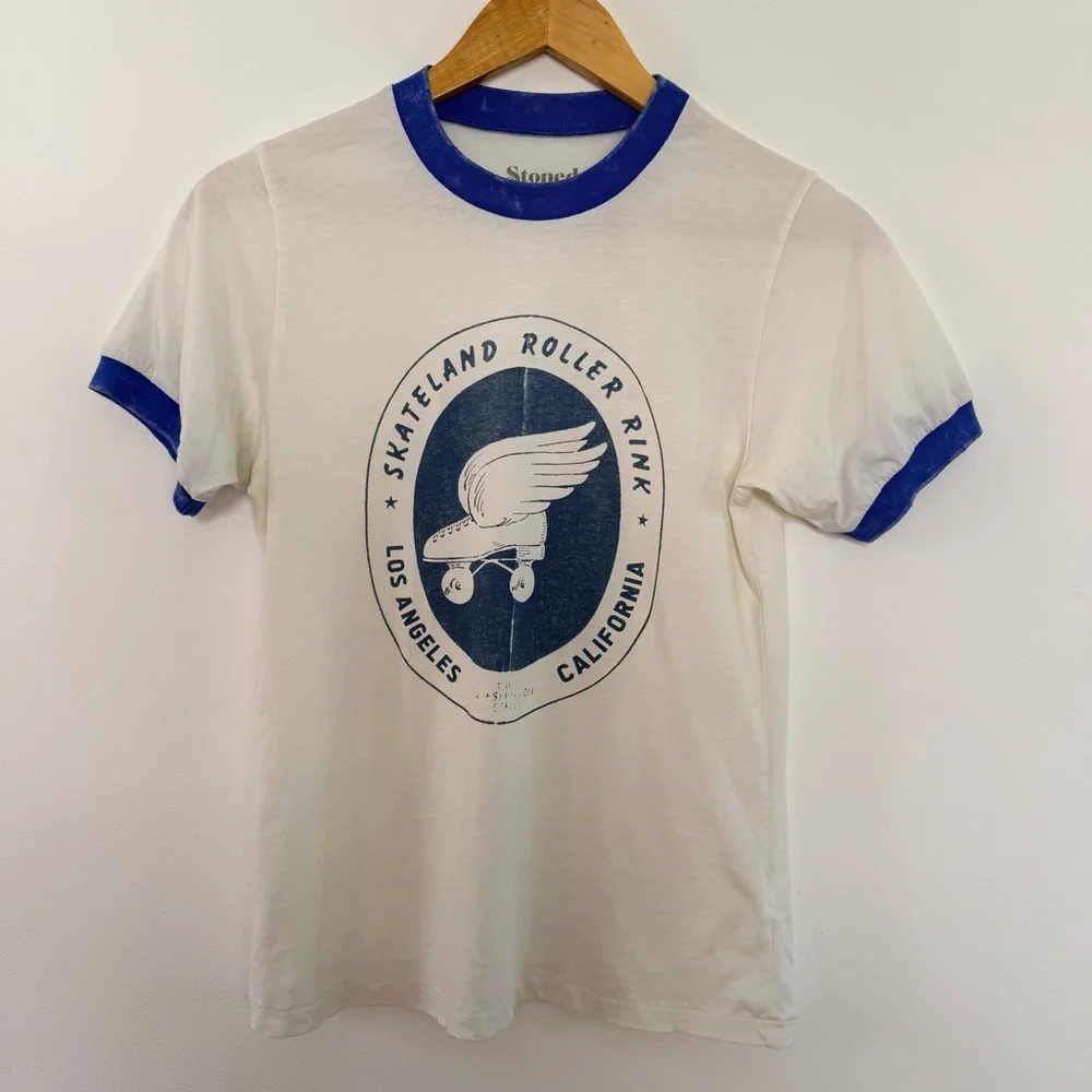 NEW Stoned Immaculate Roller‎ Rink Ringer Tee Size Small (S) - Picture 4 of 9